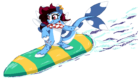 Rita surfing